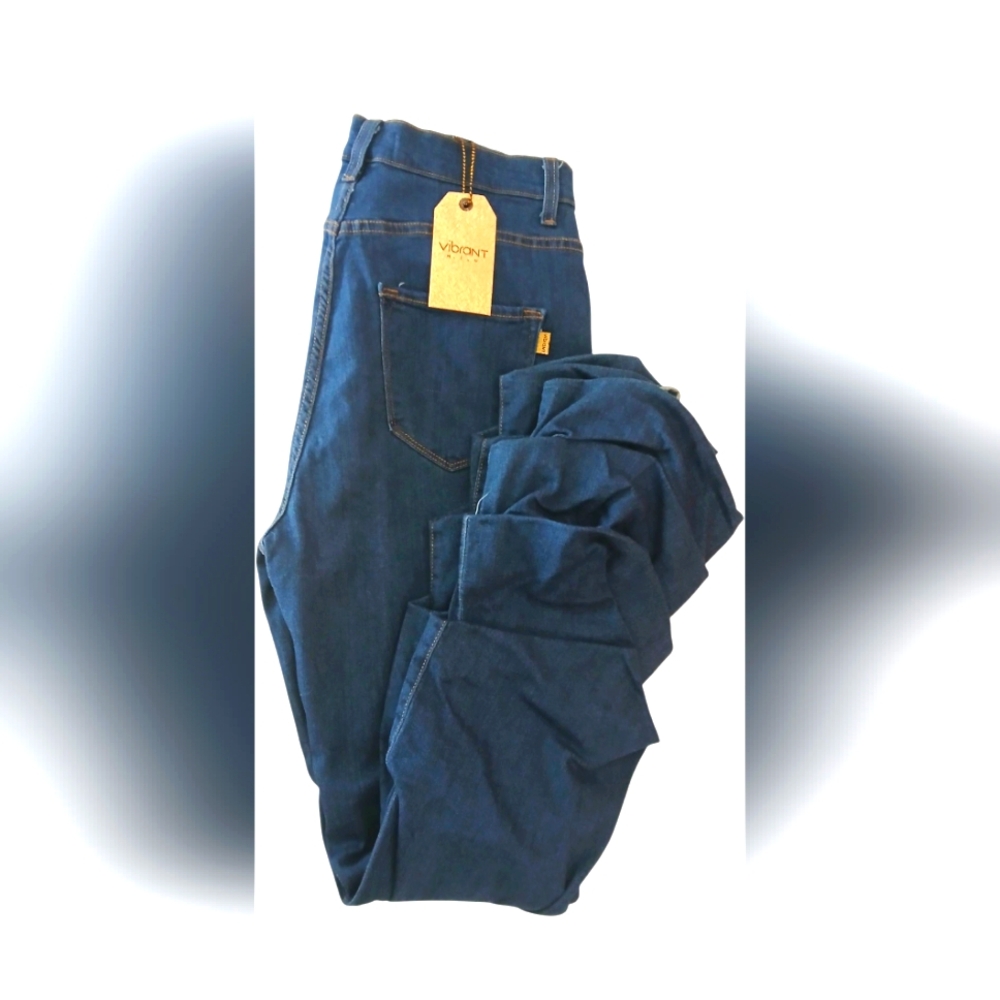 Vibrant Women's Denim Scrunch Bottom Jeans Pants Size 2XL NWT